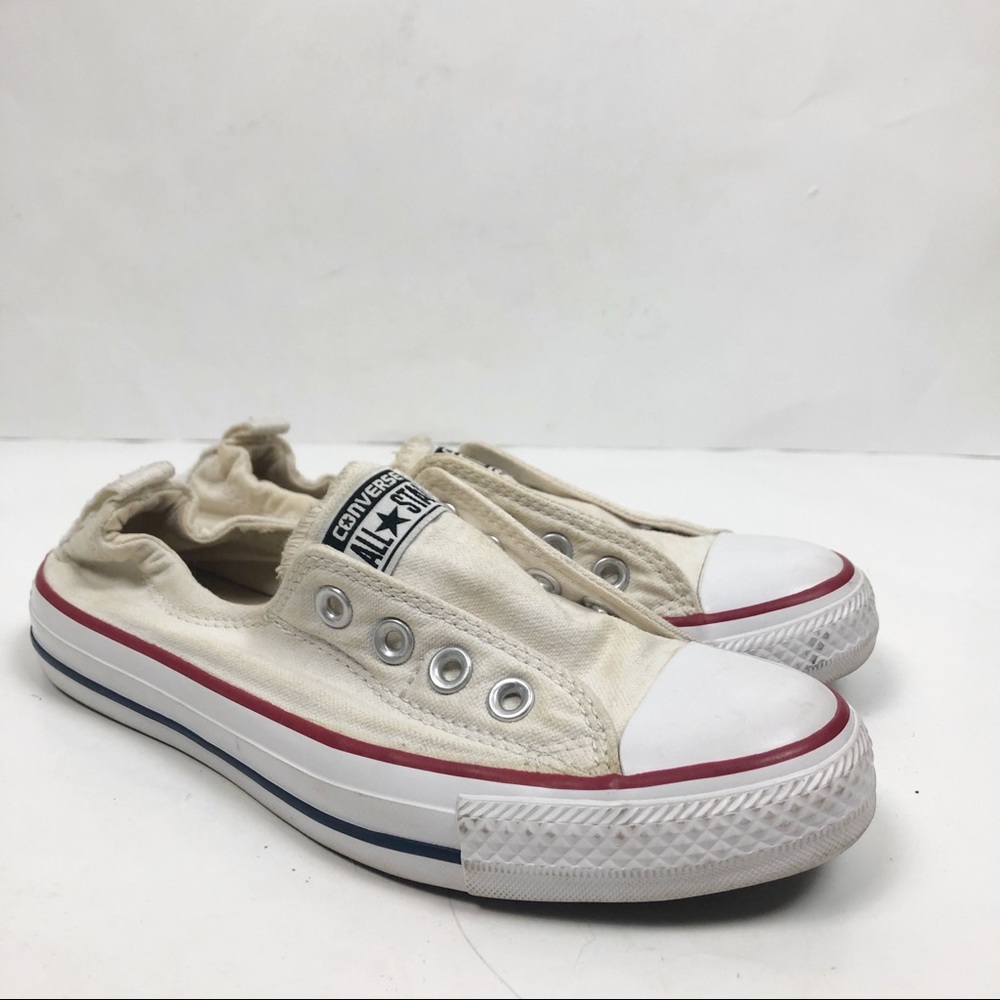 Converse Shoreline White Canvas Slip on Sneakers